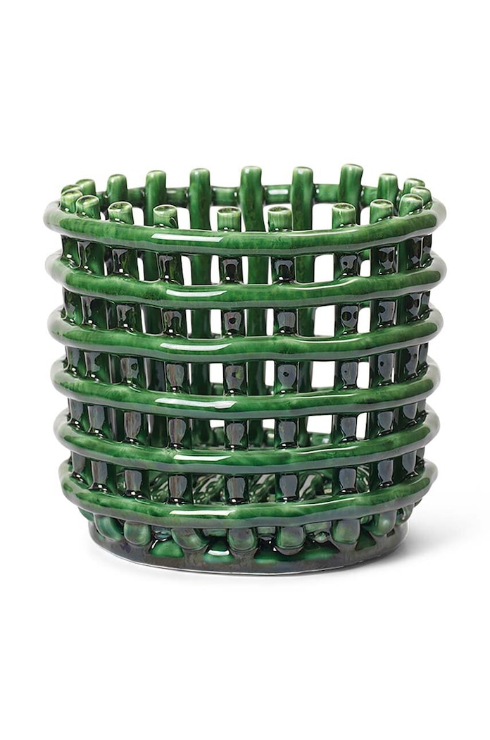 Διακοσμητικό καλάθι ferm LIVING Ceramic Basket S πράσινο 1104268940