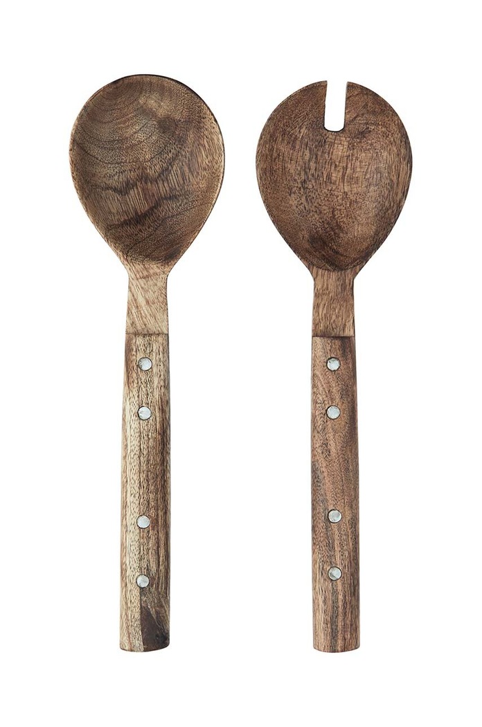 Madam Stoltz łyżki sałatkowe 2-pack brązowy MSD23S.07
