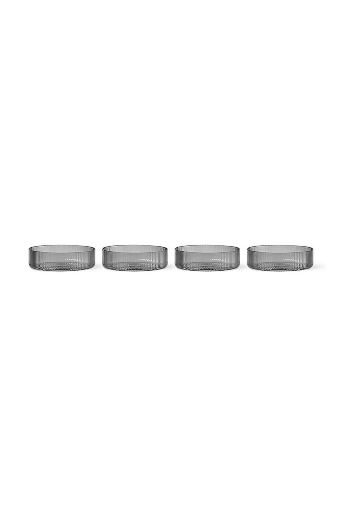 Sada misek ferm LIVING Ripple Serving Bowls 4-pack šedá 1104266336