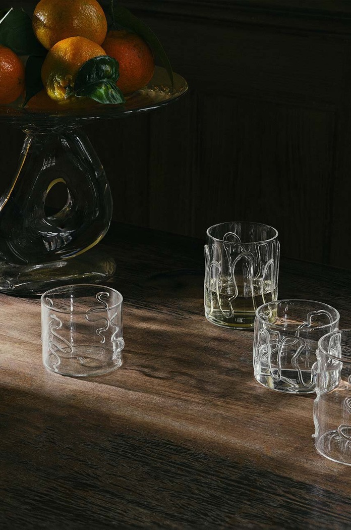 Accesorii ferm LIVING set de pahare Doodle Glasses 200 ml 2-pack 1104267322 transparent