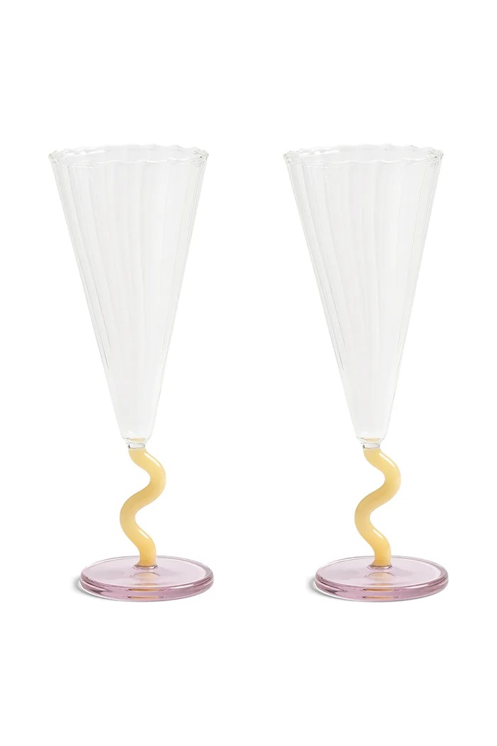 Komplet kozarcev za vino &k amsterdam curve caramel 0.18 L 2-pack pisana 352.06