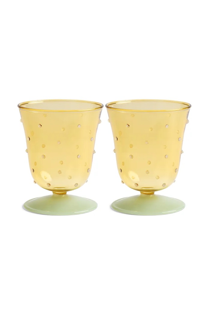 Komplet kozarcev za vino &k amsterdam glass dot yellow 200 ml 2-pack pisana 358.05