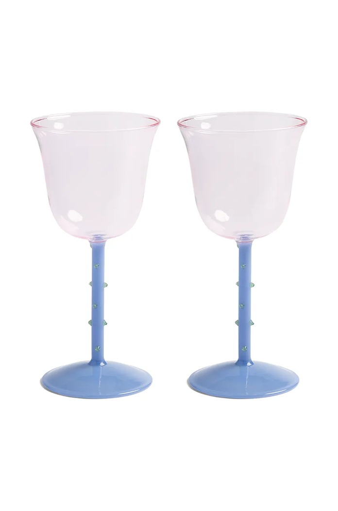 Komplet kozarcev za vino &k amsterdam glass dot pink 200 ml 2-pack pisana 358.01