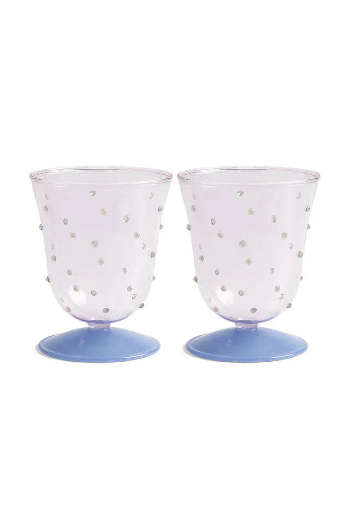 Komplet kozarcev za vino &k amsterdam glass dot pink 200 ml 2-pack pisana 358.04