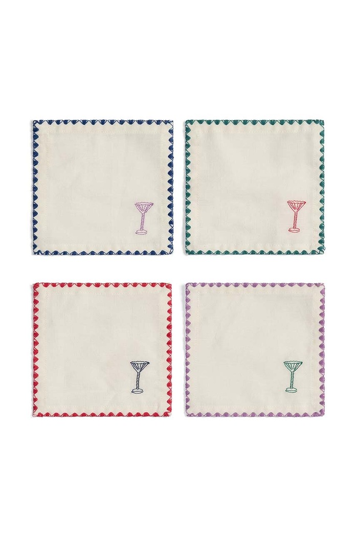 Sada koktejlových obrúskov &k amsterdam Napkin Cocktail Zigzag 4-pak viacfarebná 6044.02