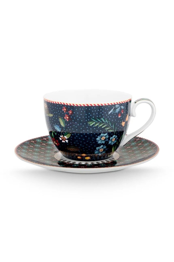 Skodelica s podstavkom Pip Studio Berry Blues 280 ml pisana 51.004.195