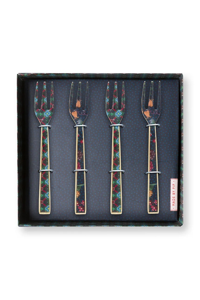 Bucătărie și bar Pip Studio set de furculițe pentru desert Enamelled Berry Blues 4-pack 51.060.026 multicolor