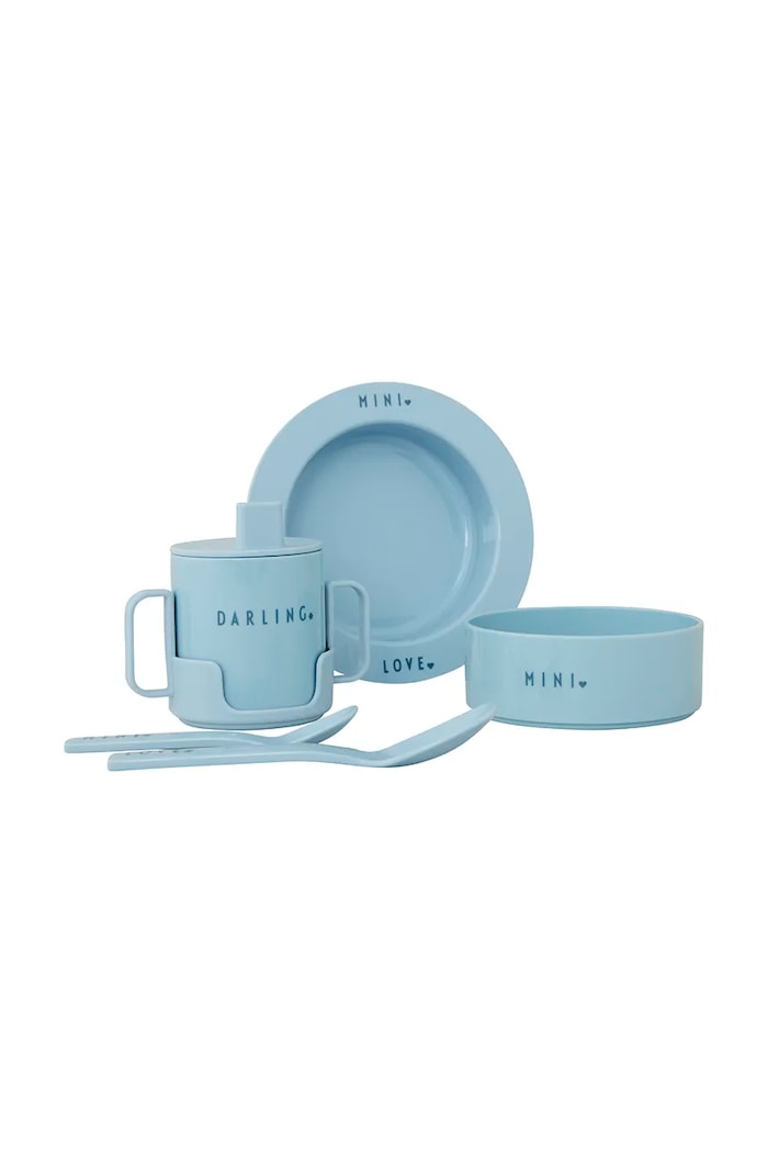 Detská raňajková súprava Design Letters Mini Favourite 5-pak viacfarebná 20103025LIGHTBLUE