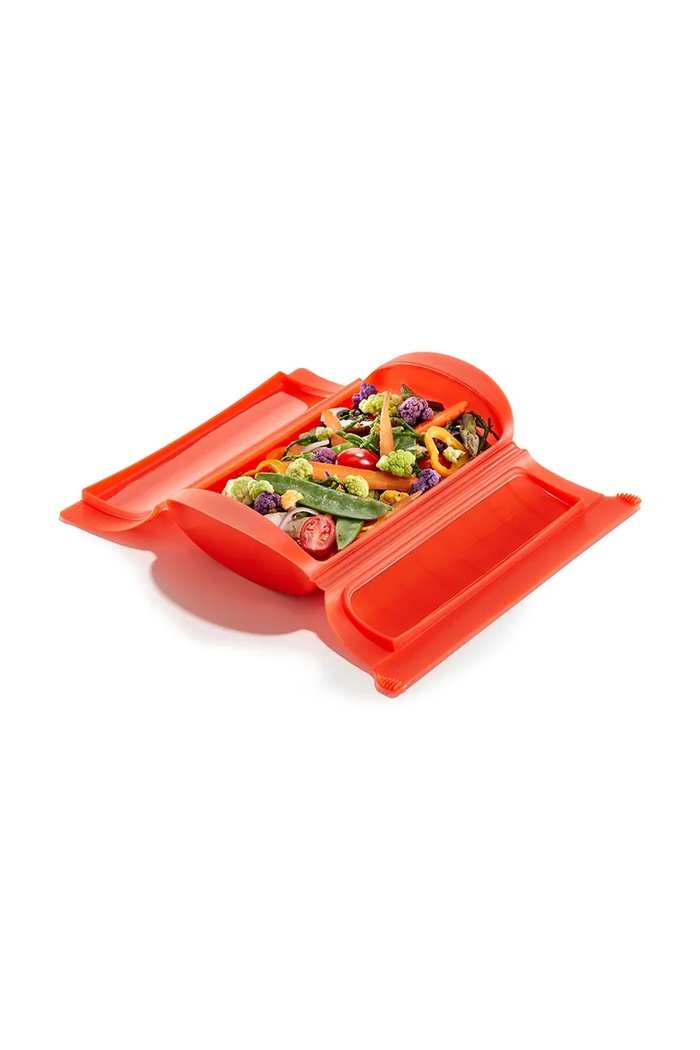 Lekue parowar mikrofalowy 24 cm czerwony 886003
