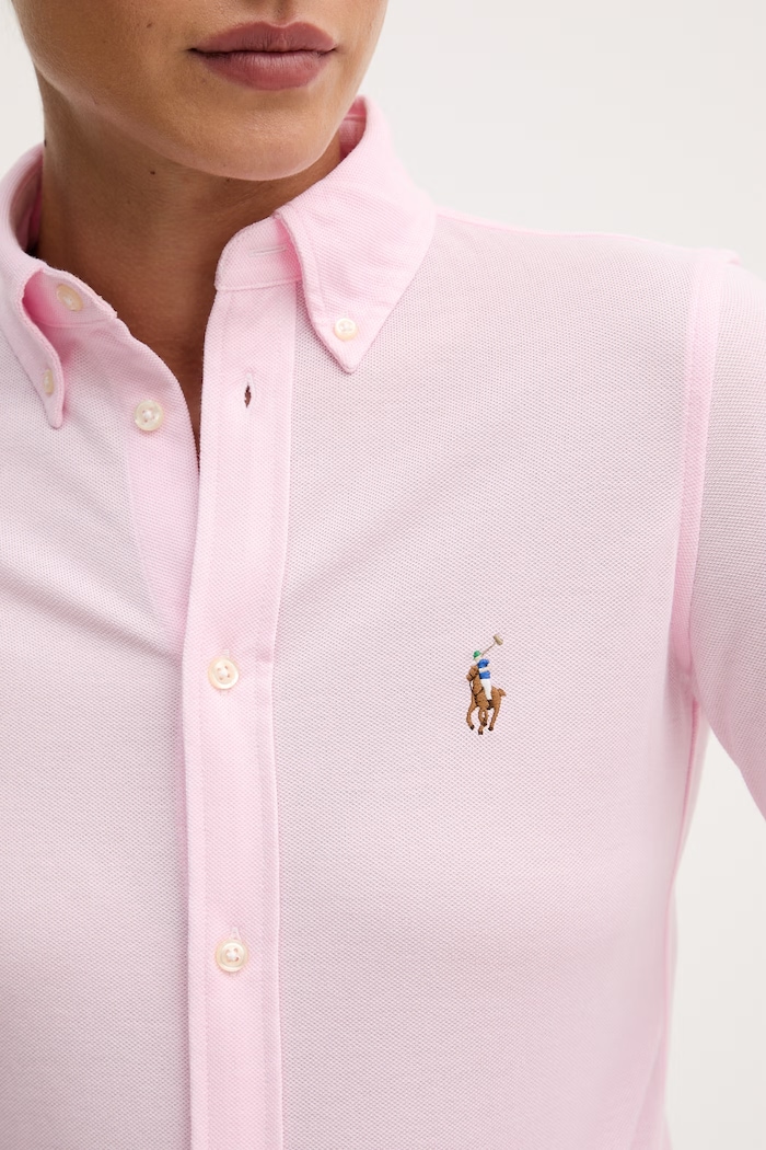 Polo Ralph Lauren риза тип Оксфорд дамска от памук 211664427002 розов
