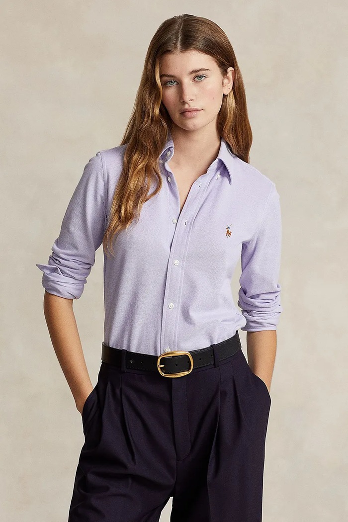 Polo Ralph Lauren koszula oxford damska bawełniana bawełna fioletowy 211924258