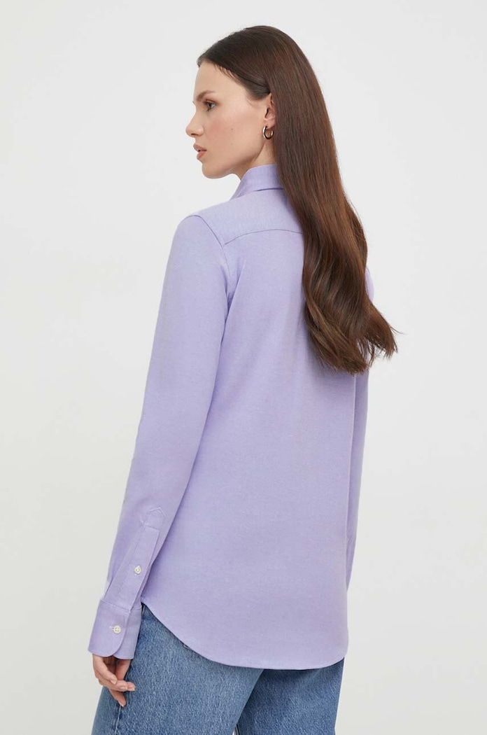 Polo Ralph Lauren рубашка оксфорд из хлопка для женщин фиолетовой 211924258