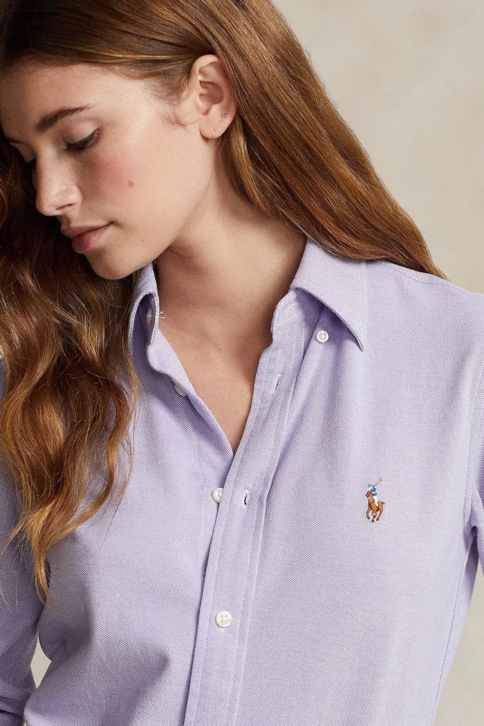 Polo Ralph Lauren koszula oxford damska bawełniana fioletowy 211924258