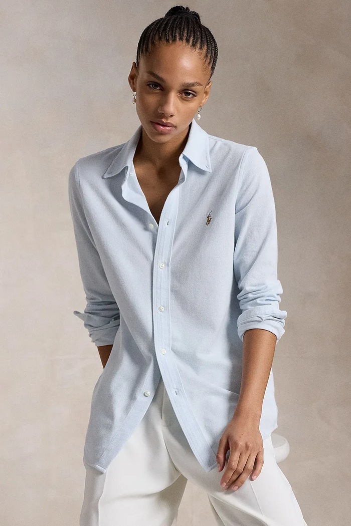 Polo Ralph Lauren oxfordská košile dámská bavlněná 211924258 modrá