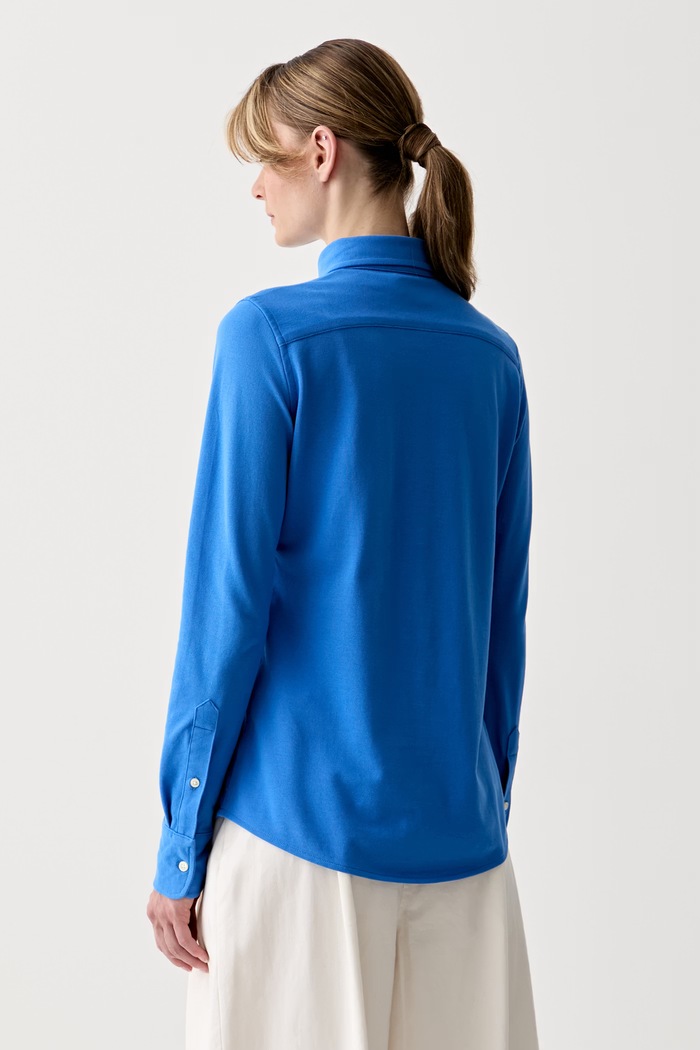 Дрехи Polo Ralph Lauren риза тип Оксфорд от памук дамска 211924258 син