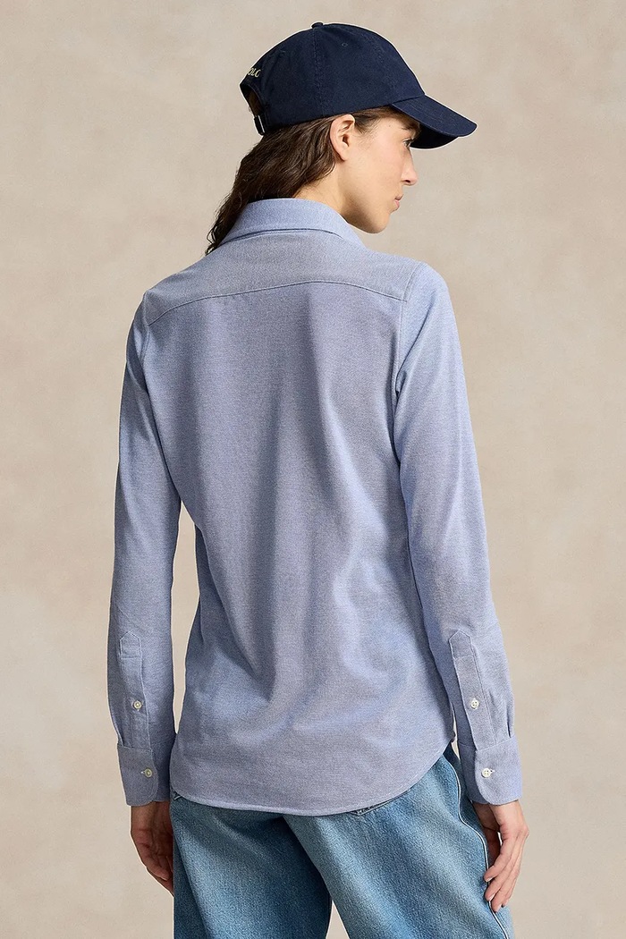Polo Ralph Lauren košeľa oxford dámska bavlnená 211924258 modrá SS26