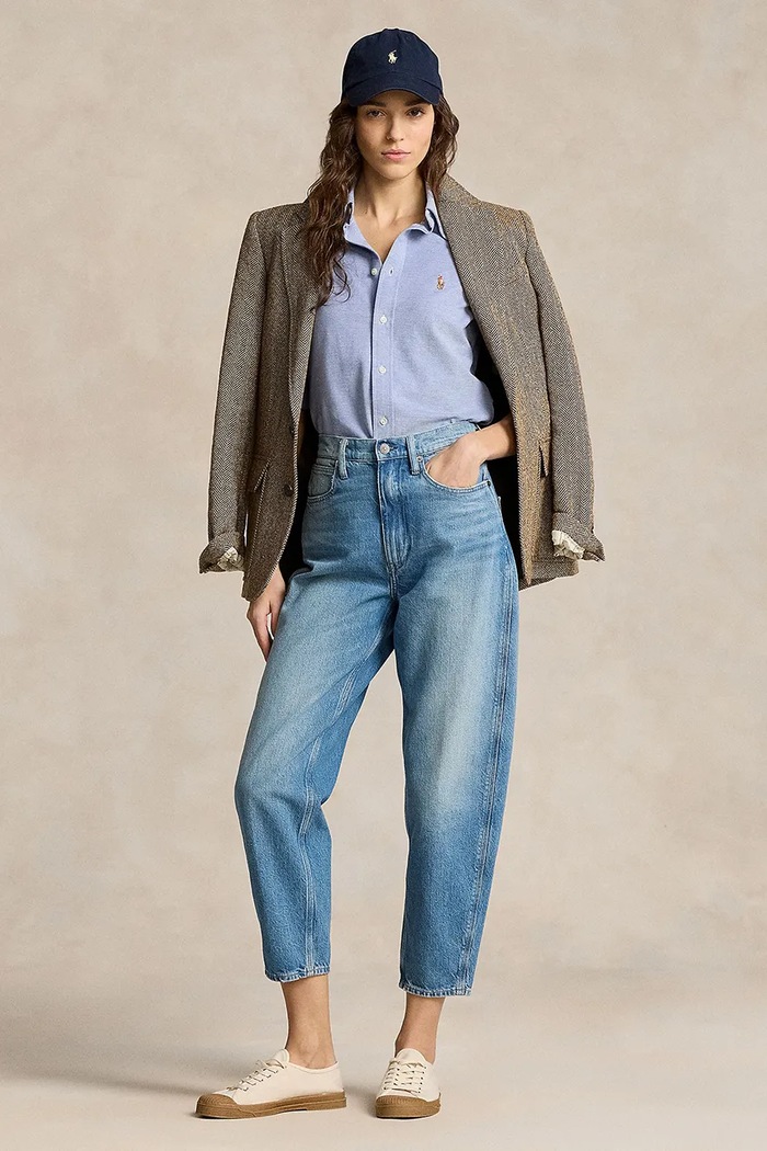 Oblečenie Polo Ralph Lauren košeľa oxford dámska bavlnená 211924258 modrá