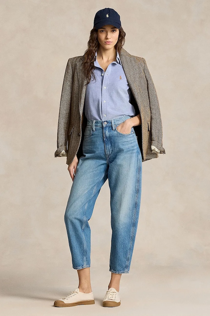 Oblečenie Polo Ralph Lauren košeľa oxford dámska bavlnená 211924258 modrá