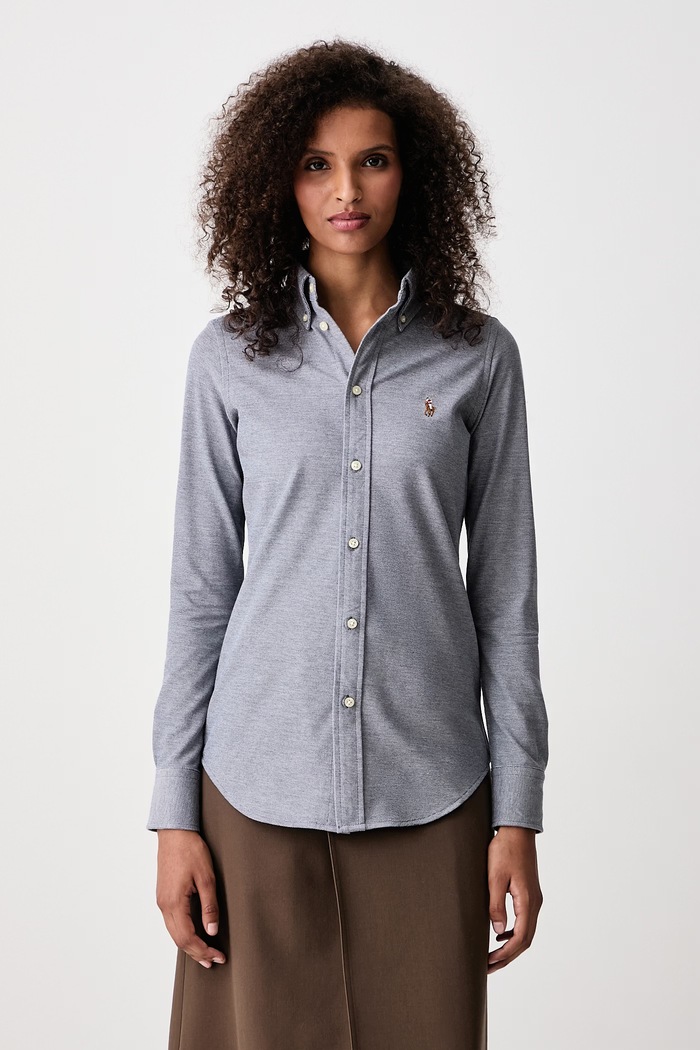 Polo Ralph Lauren Oxford srajca ženska bombažna mornarsko modra 211924258
