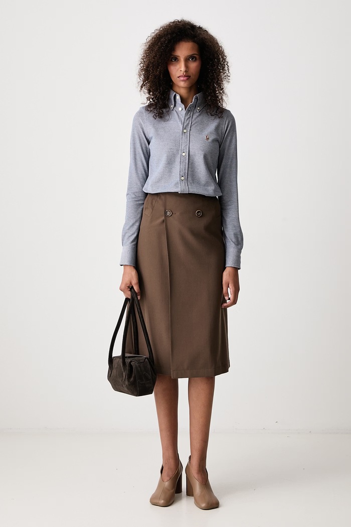 Polo Ralph Lauren Oxford srajca ženska bombažna 211924258 mornarsko modra SS26
