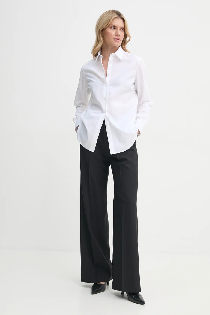 Памучна риза Filippa K 29095.FK бял AA00