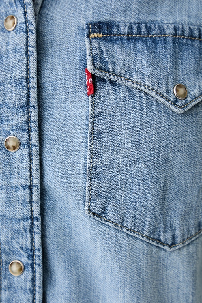 Levi's πουκάμισο γυναικείο ντένιμ HERITAGE WESTERN DENIM 007WT μπλε
