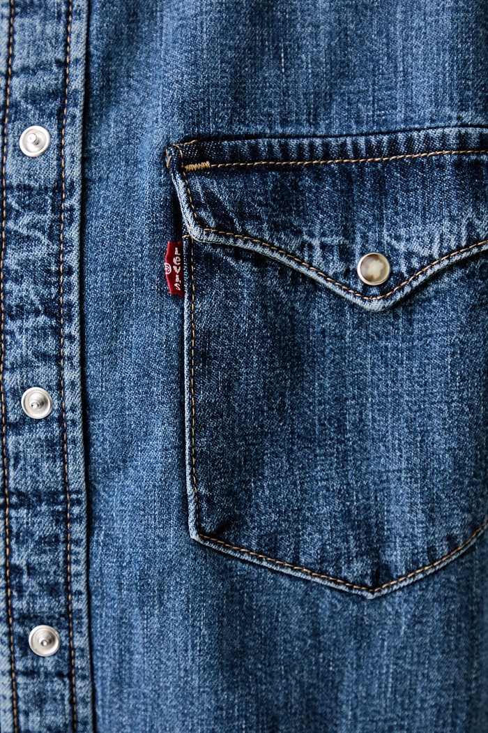 Levi's πουκάμισο γυναικείο ντένιμ HERITAGE WESTERN DENIM 007WT μπλε