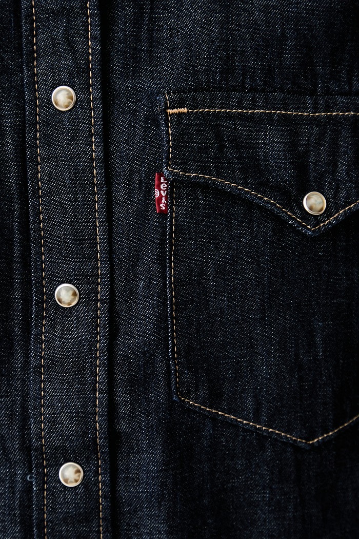 Levi's πουκάμισο γυναικείο ντένιμ HERITAGE WESTERN DENIM 007WT σκούρο μπλε