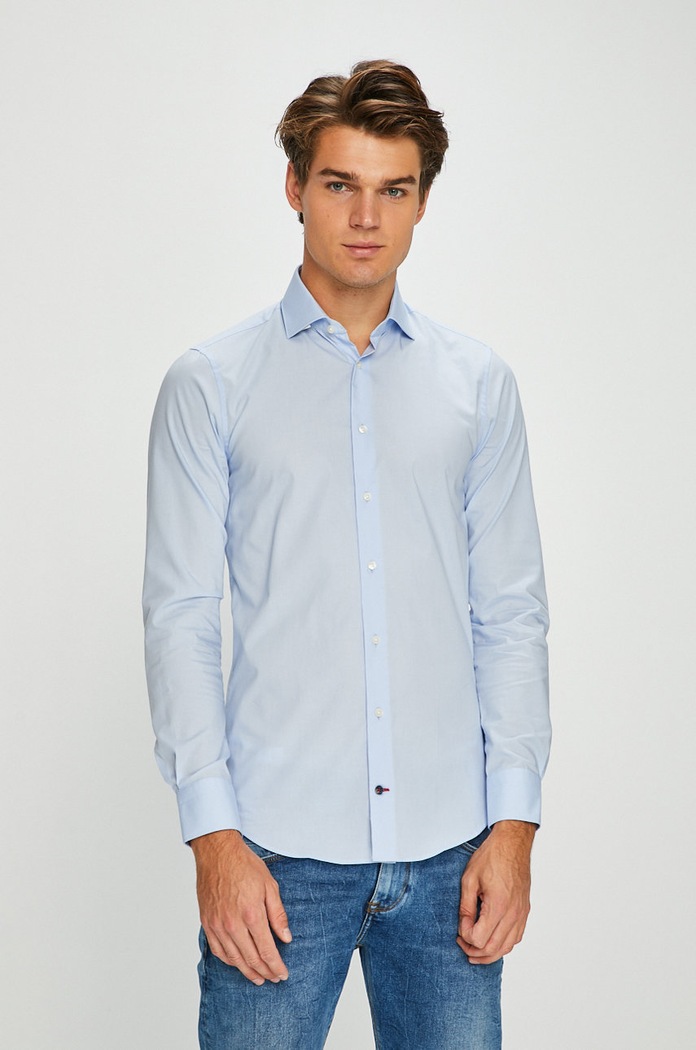 Tommy Hilfiger Tailored - Košeľa slim modrá TT0TT01936