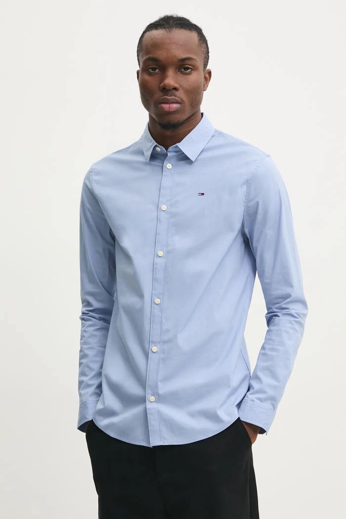 Tommy Jeans pánske bavlnené s elastanom slim modrá DM0DM04405