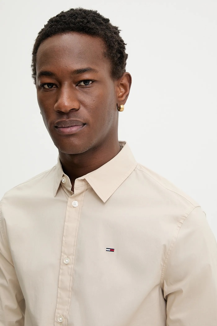 Tommy Jeans męskie bawełniane z elastanem beżowy DM0DM04405