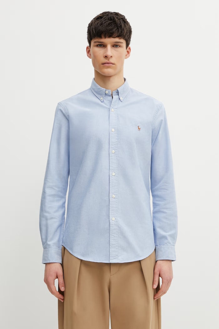 Polo Ralph Lauren camicia slim blu 710549084007