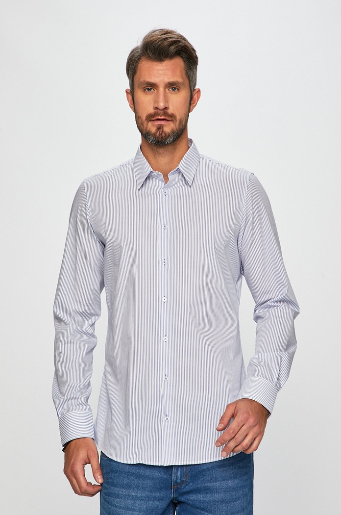 s.Oliver Black Label - Košeľa slim modrá 02.899.21.4467