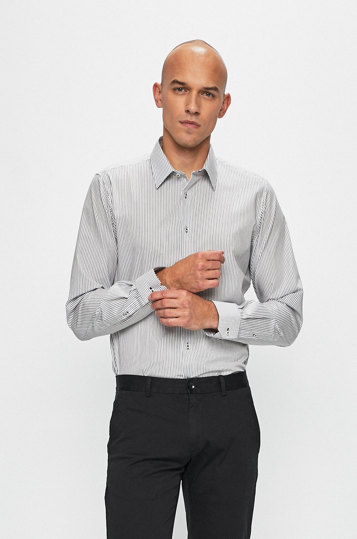 s.Oliver Black Label - Košeľa slim čierna 02.899.21.4467