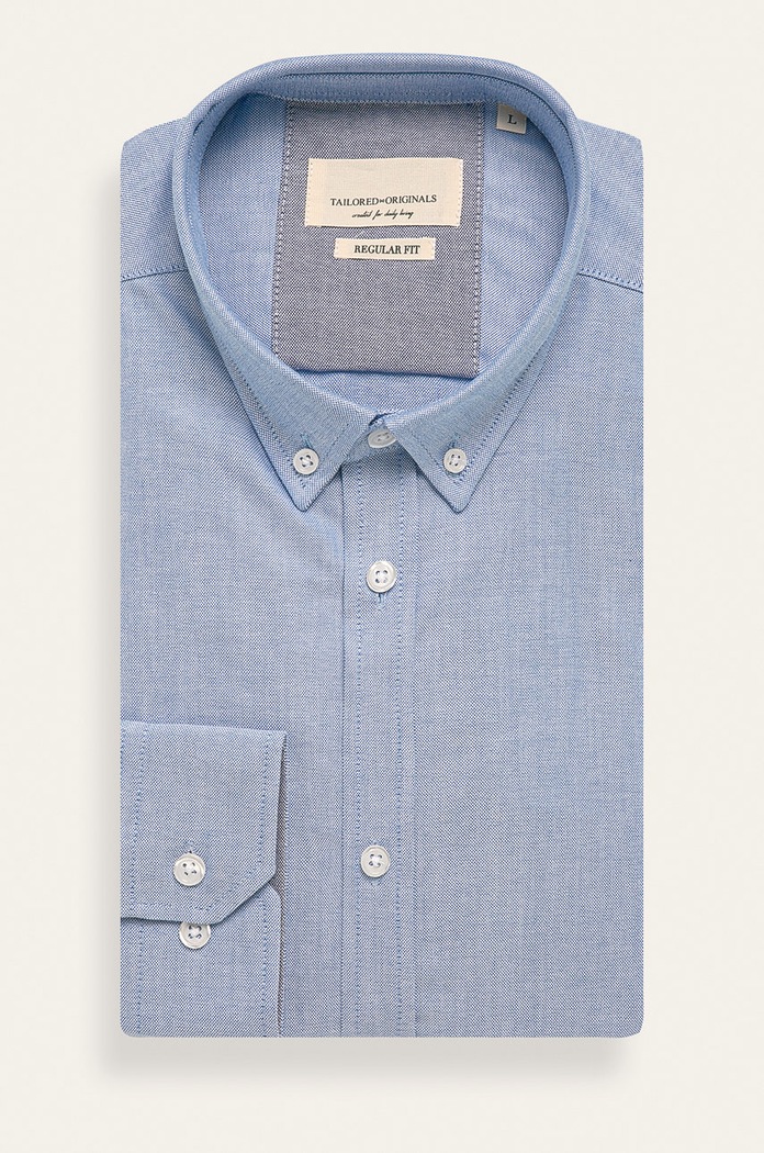 Tailored & Originals - Košeľa jednofarebný modrá 700005.791025