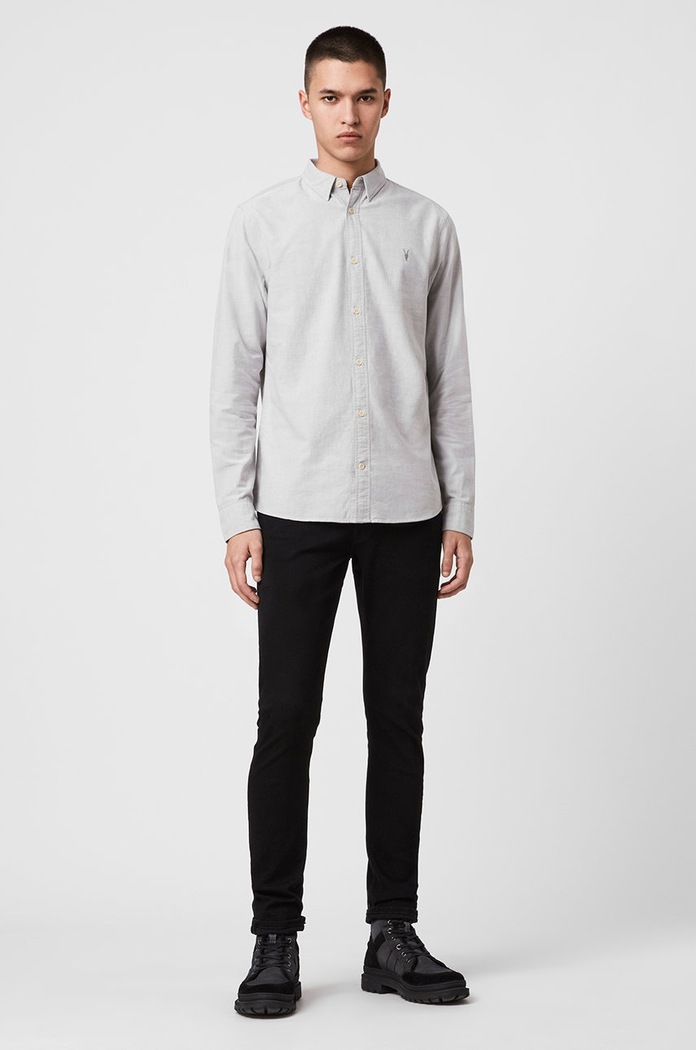 Odzież AllSaints – Koszula HUNGTINGDON LS SHIRT MS001J szary