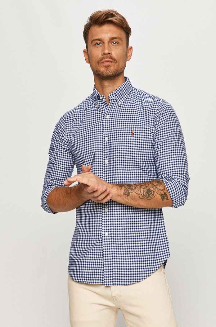 Košile Polo Ralph Lauren slim modrá 710549084010