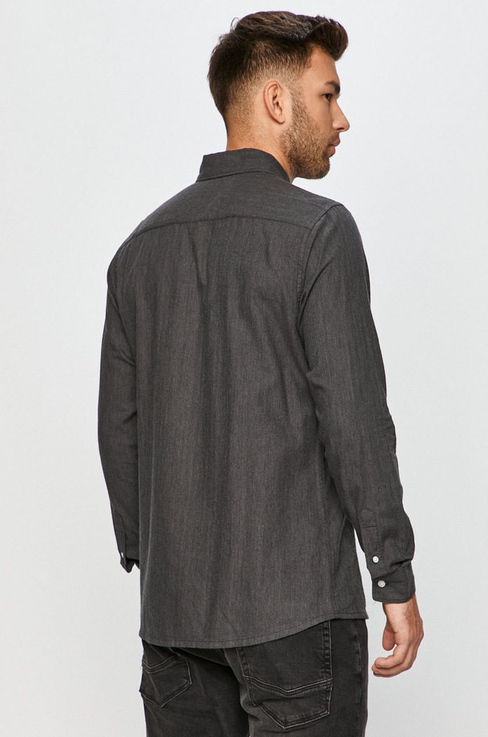 Koszula bawełniana Clean Cut Copenhagen CC1571.Charcoal szary