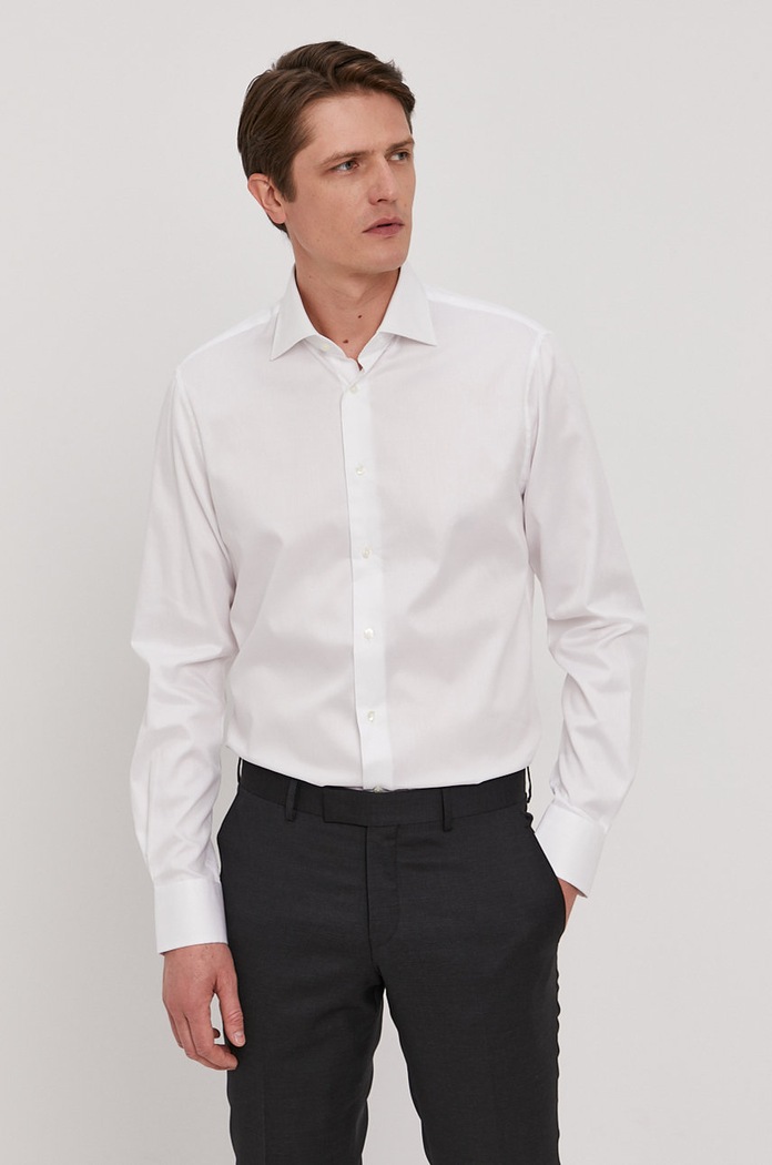 Bavlnená košeľa Tommy Hilfiger Tailored TT67870366 biela