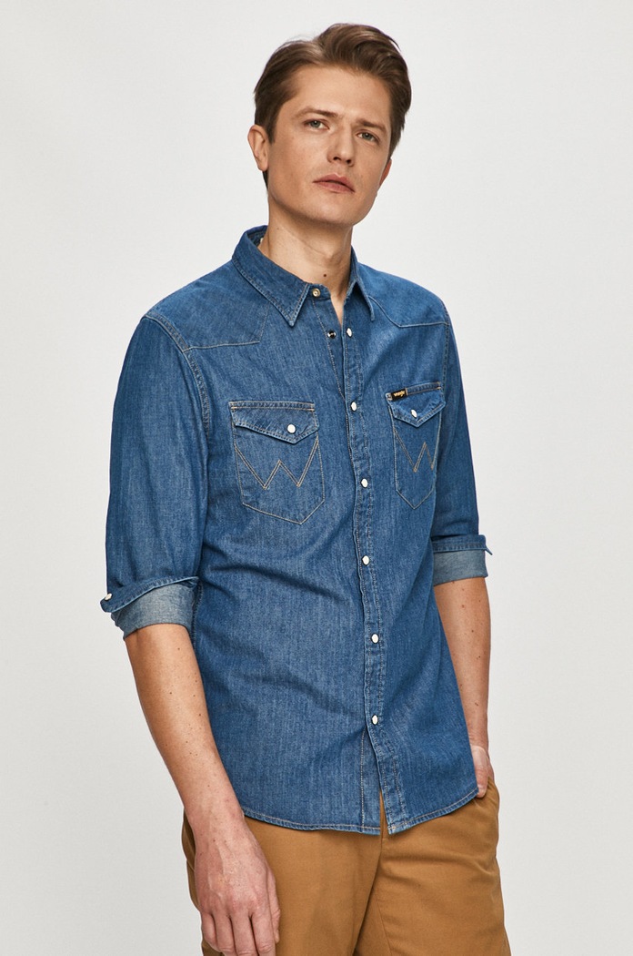 Wrangler - Bavlnená košeľa W5F25K14V modrá