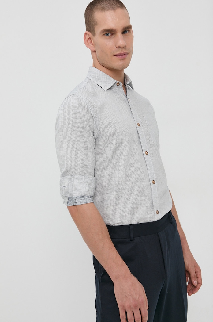 Jack & Jones Koszula bawełniana szary 12191162