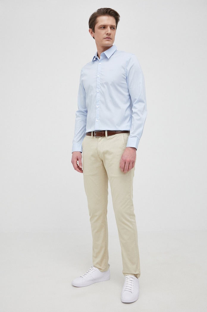Košile Guess SUNSET slim modrá M1YH20.W7ZK1