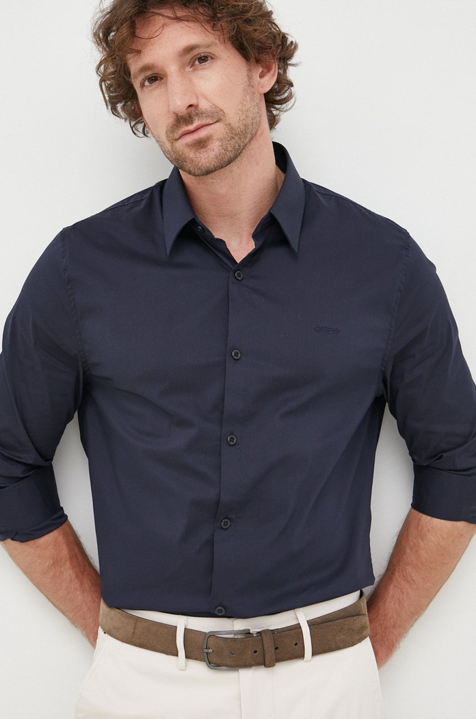 Košile Guess SUNSET slim námořnická modř M1YH20.W7ZK1