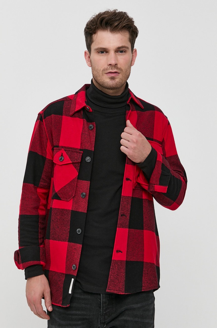 Only & Sons Koszula bawełniana wzorzyste czerwony 22019854
