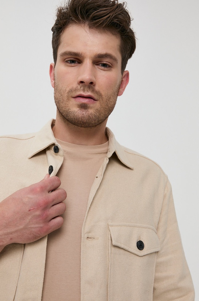 Only & Sons - Koszula bawełniana beżowy 22020603