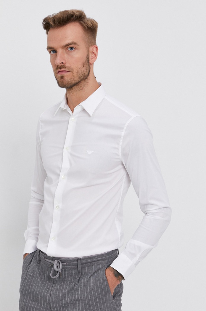 Košeľa Emporio Armani 8N1C09.1NI9Z biela