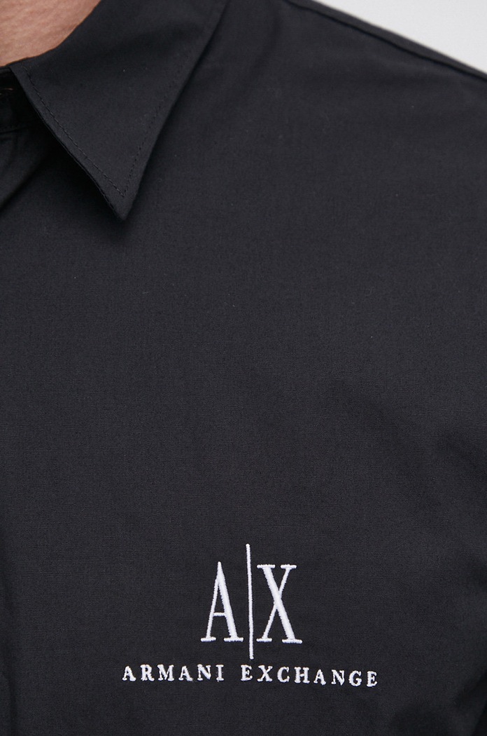Bavlnená košeľa Armani Exchange 8NZCP2.ZNBJZ.NOS čierna AA00