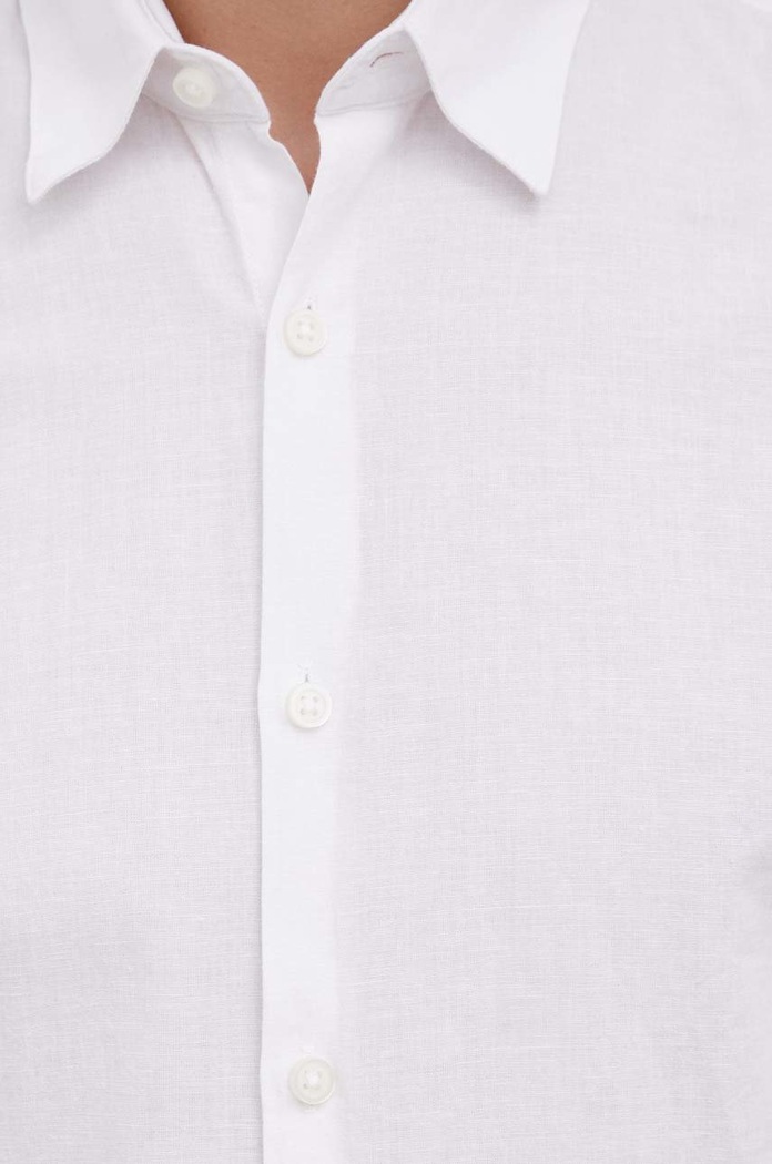Selected Homme koszula z domieszką lnu 16078867.White biały AA00