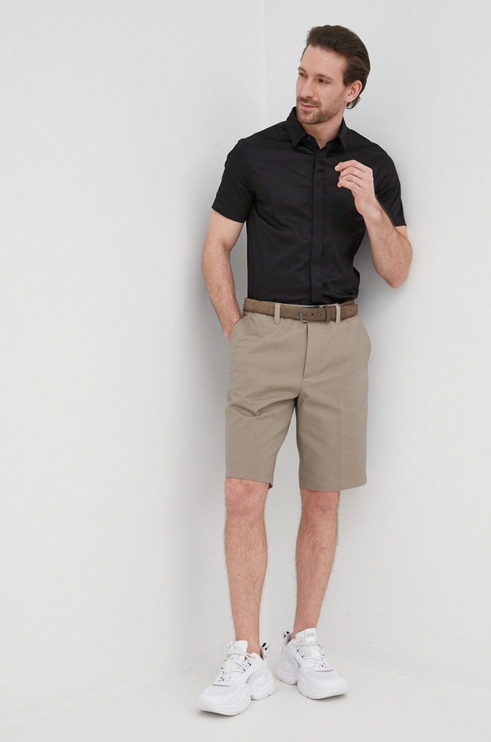 Košeľa Armani Exchange slim čierna 8NZCBF.ZN10Z.NOS