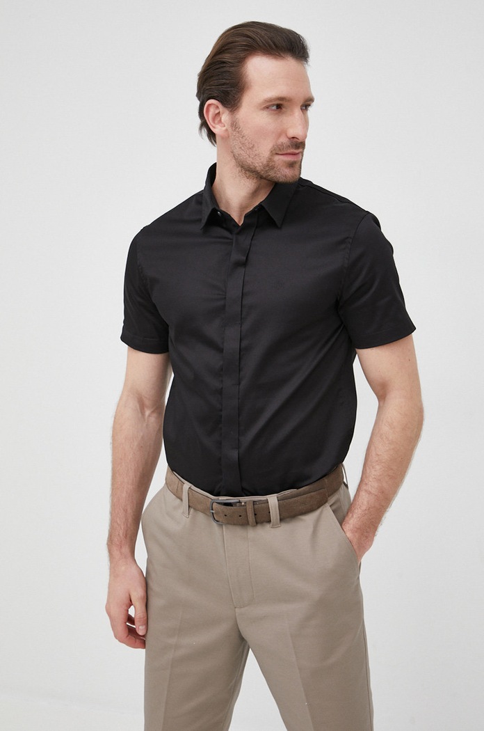 Košeľa Armani Exchange 8NZCBF.ZN10Z.NOS čierna AA00